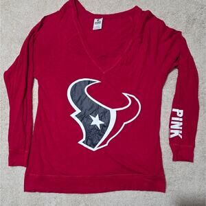 Women's Hoston Texans Long Sleeve Graphic Tee By PINK, size Small